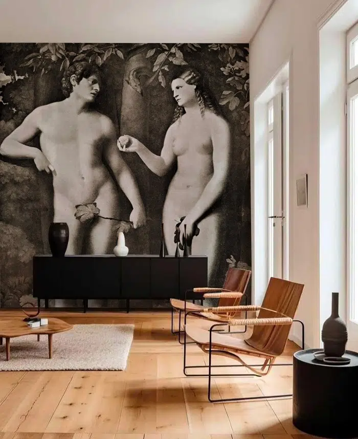 Papier peint – Adam et Eve – disponible sur mesure panoramique Lou Garu