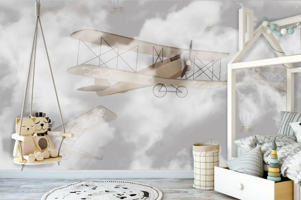 Papier peint - Biplane