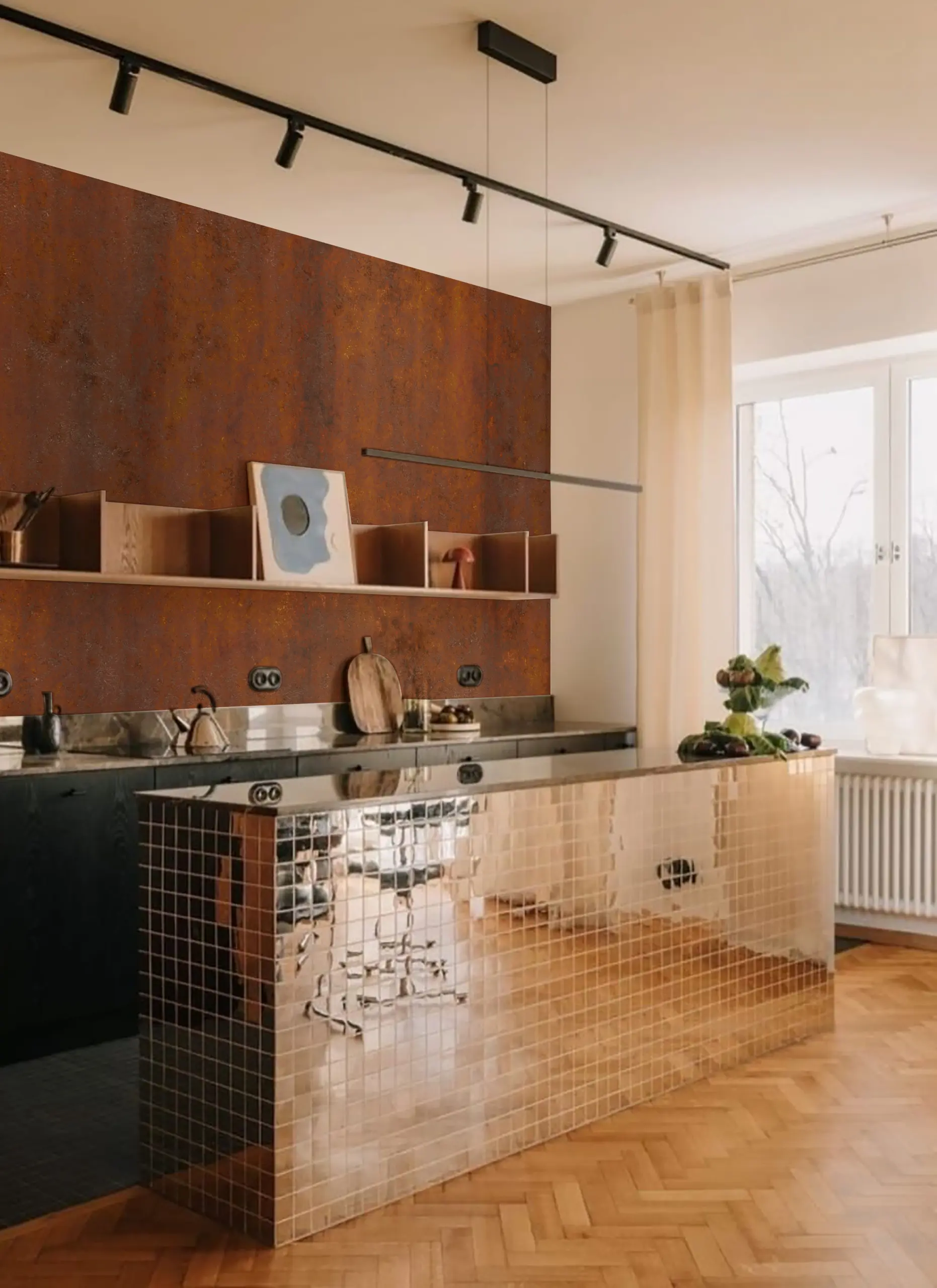 Papier peint - Métal rouillé