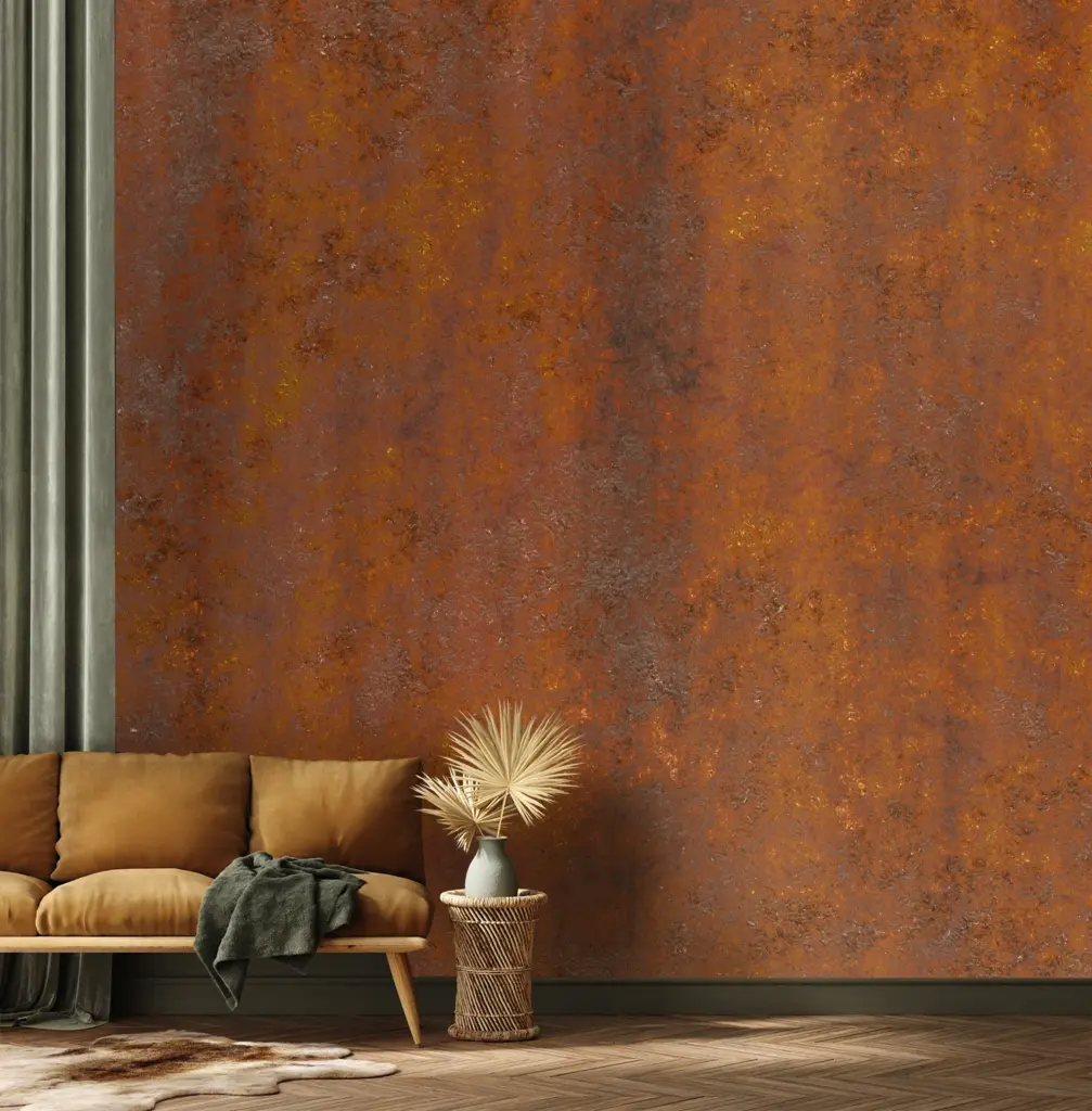 Papier peint - Métal rouillé