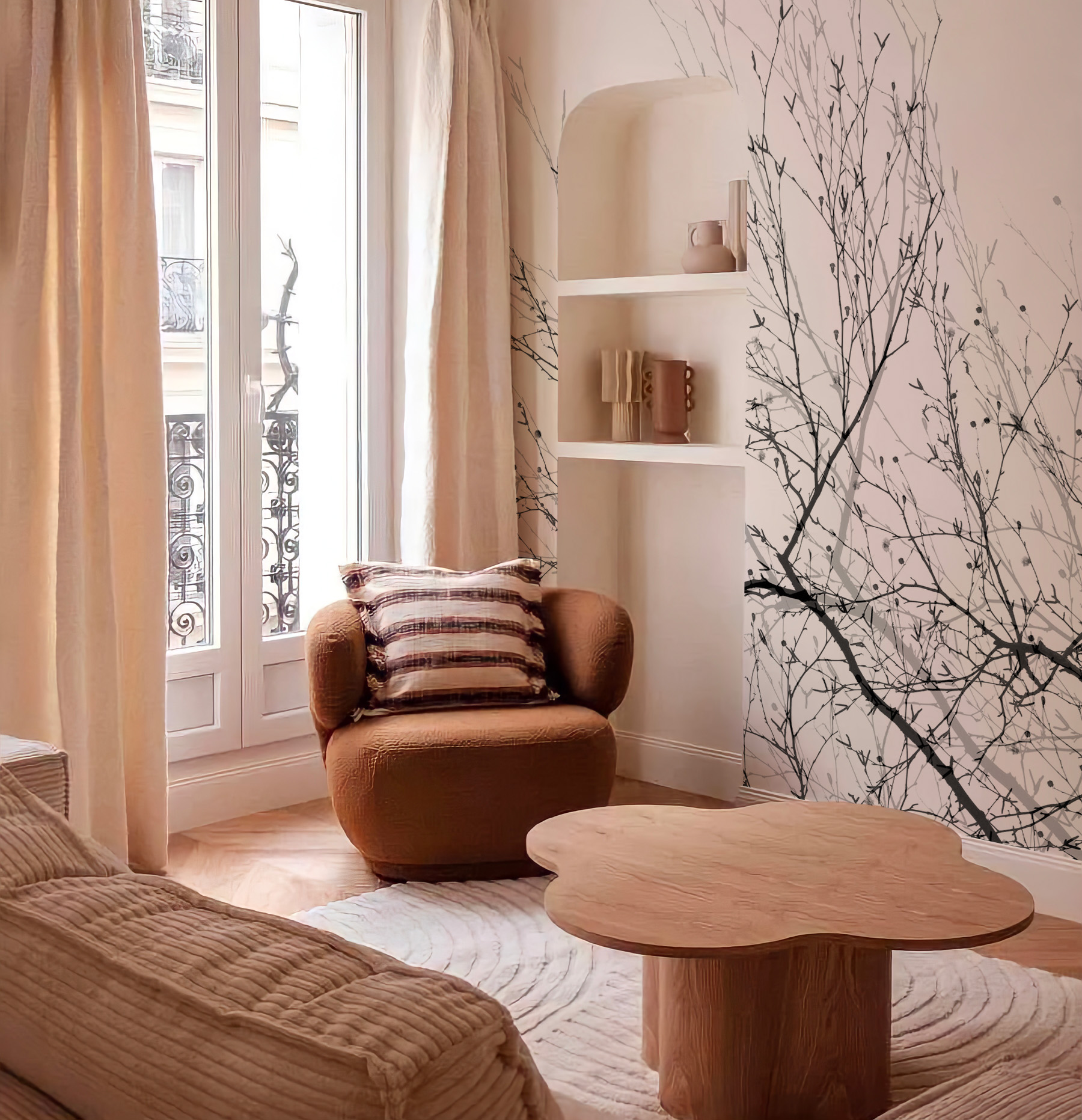 Papier peint - Arbre à boules